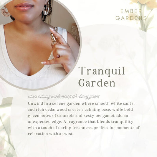 Tranquil Garden Handmade Perfume | Fresh Perfume Bergamot, Cannabis, Musk Scent
