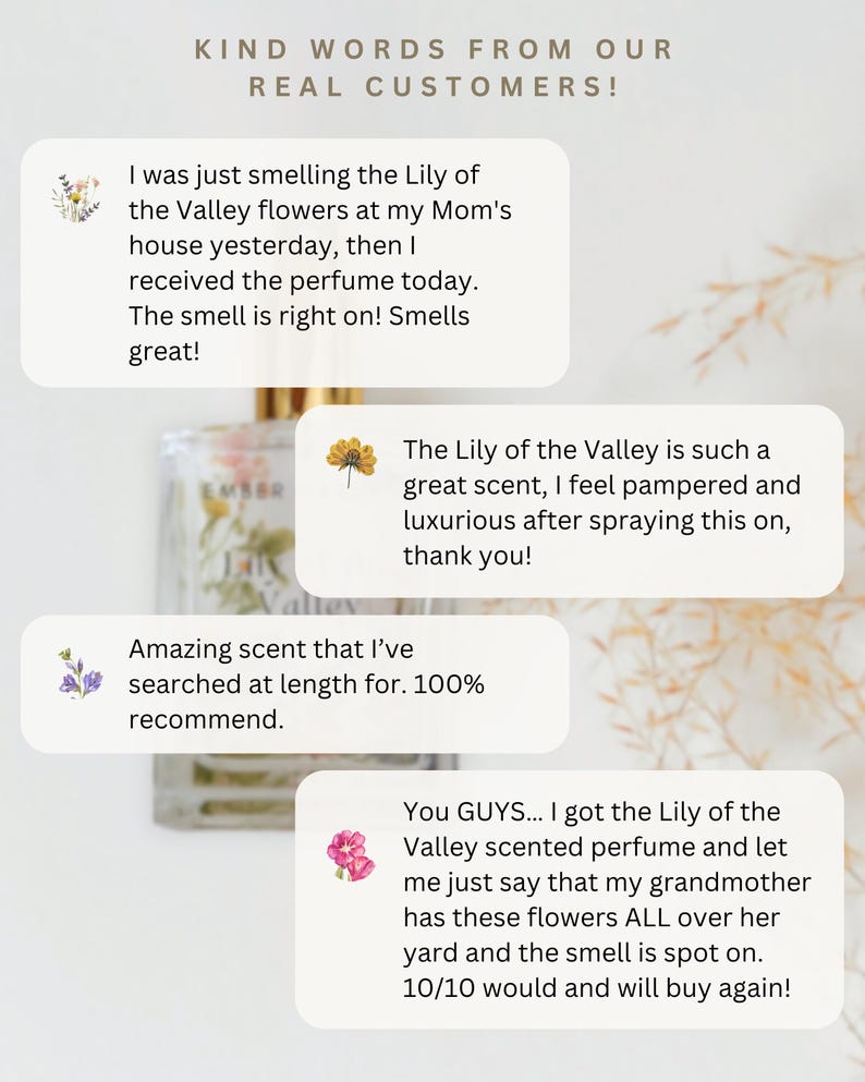 Lily of the Valley Perfume | Handmade Floral Perfume | Nostalgic Gift Perfume Eau de Parfum