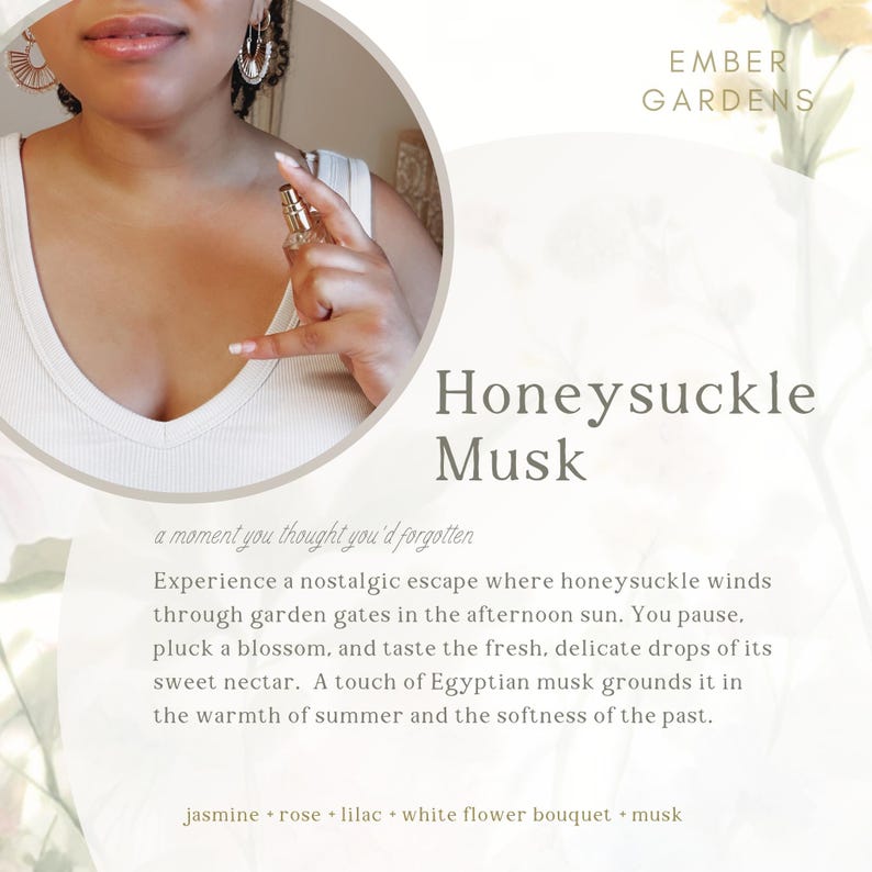 Honeysuckle Musk Handmade Perfume | Floral Botanical Parfum
