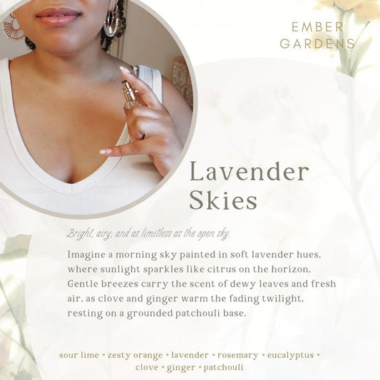 Lavender Skies Handmade Perfume | Floral Perfume eau de parfum Botanical Parfum Handmade Summer Perfume Gift for Her Gift for Mom