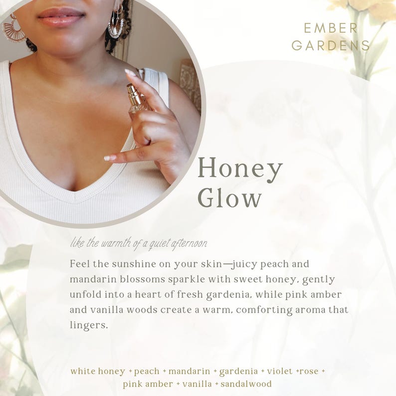 Honey Glow Perfume | Floral Eau de Parfum, Handmade Lovely Scent