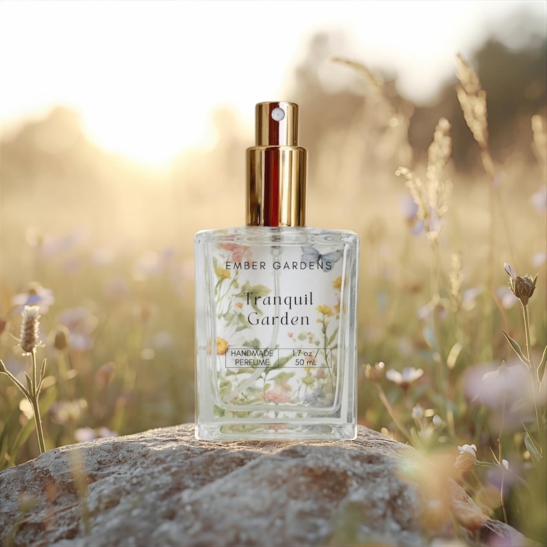 Tranquil Garden Handmade Perfume | Fresh Perfume Bergamot, Cannabis, Musk Scent