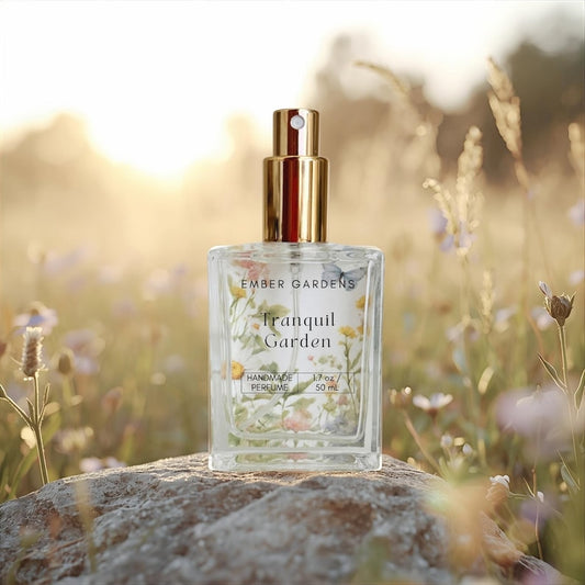 Tranquil Garden Handmade Perfume | Fresh Perfume Bergamot, Cannabis, Musk Scent