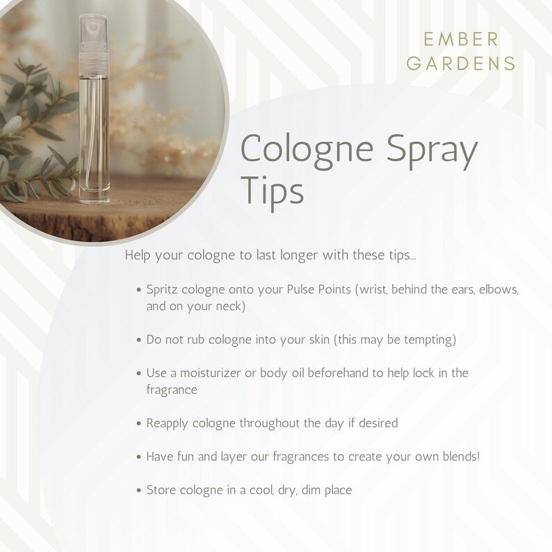 Sampler Cologne Choose Your Sample | Spray Cologne Tester | Stocking Stuffer for Him | Sample Spray | Handmade Gift for Boyfriend