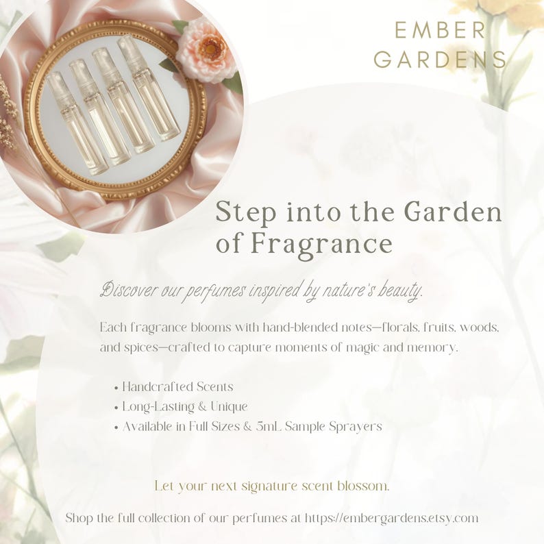 Sampler Perfume Pick Choose Your Sample Bloom | Spray Perfume Tester Perfume Sample Spray Handmade Gift for Girlfriend