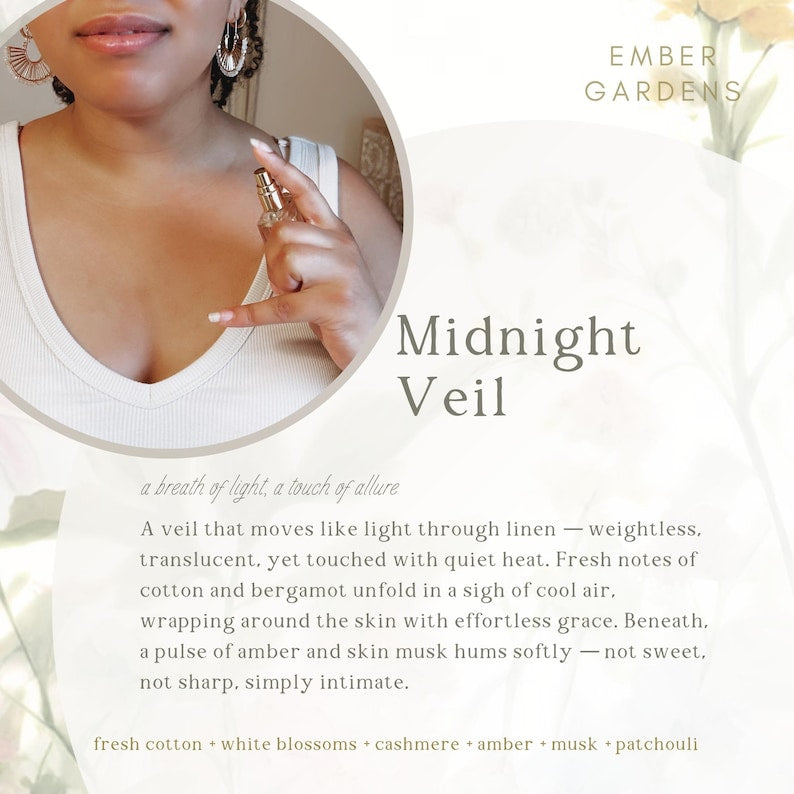 Midnight Veil Perfume | Fresh Cotton Linen, Amber, Soft Musk Eau de Parfum
