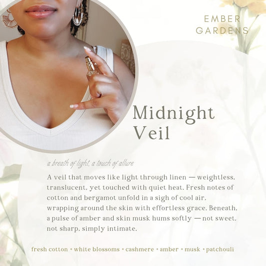 Midnight Veil Perfume | Fresh Cotton Linen, Amber, Soft Musk Eau de Parfum