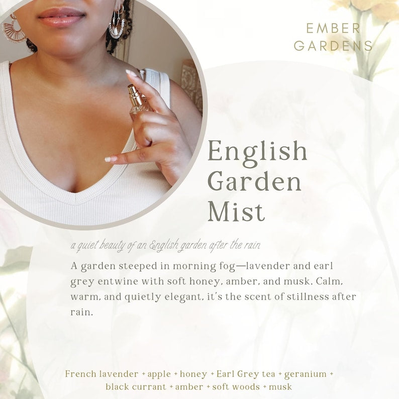 English Garden Mist Perfume | Handmade lavender + Earl Grey tea Perfume