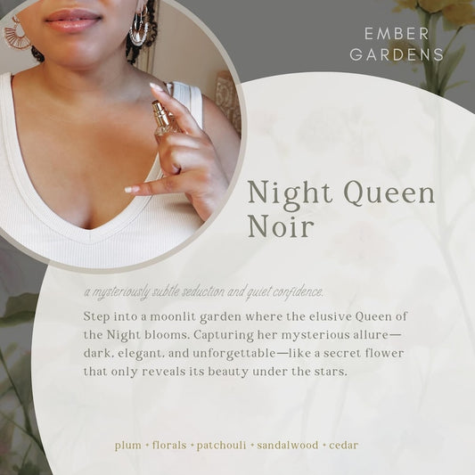 Night Queen Noir Handmade Perfume | Floral Perfume | Queen of the Night Eau de Parfum | Gift for Her